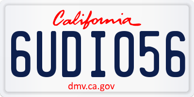 CA license plate 6UDI056