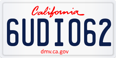 CA license plate 6UDI062