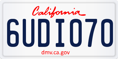 CA license plate 6UDI070
