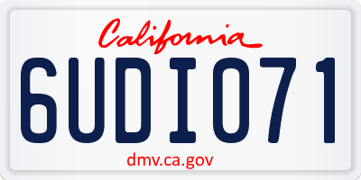 CA license plate 6UDI071