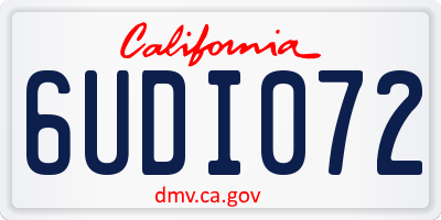 CA license plate 6UDI072