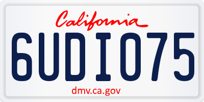 CA license plate 6UDI075