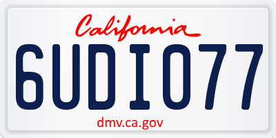 CA license plate 6UDI077