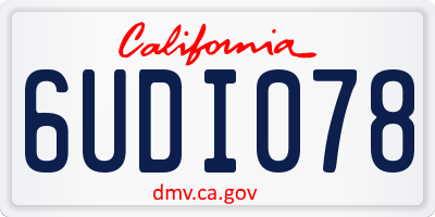 CA license plate 6UDI078
