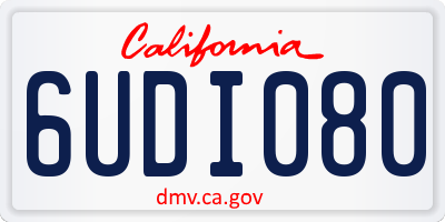CA license plate 6UDI080