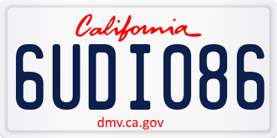 CA license plate 6UDI086