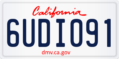 CA license plate 6UDI091