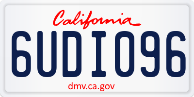 CA license plate 6UDI096