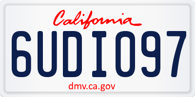 CA license plate 6UDI097