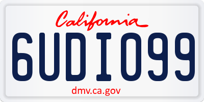 CA license plate 6UDI099