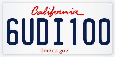 CA license plate 6UDI100