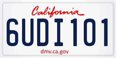 CA license plate 6UDI101