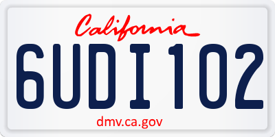 CA license plate 6UDI102