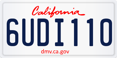 CA license plate 6UDI110