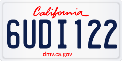 CA license plate 6UDI122