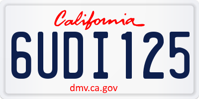 CA license plate 6UDI125