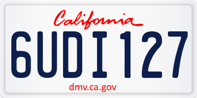 CA license plate 6UDI127