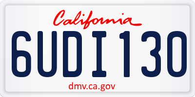 CA license plate 6UDI130