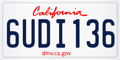 CA license plate 6UDI136