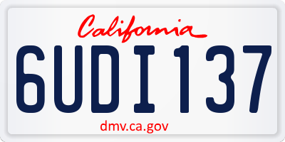 CA license plate 6UDI137
