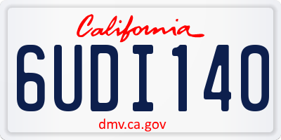 CA license plate 6UDI140