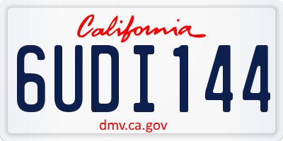 CA license plate 6UDI144