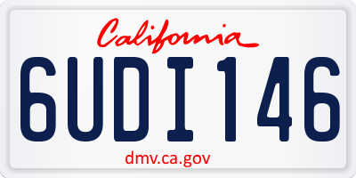 CA license plate 6UDI146