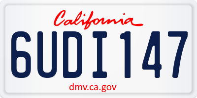 CA license plate 6UDI147