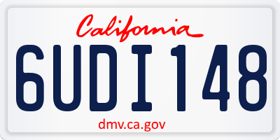 CA license plate 6UDI148