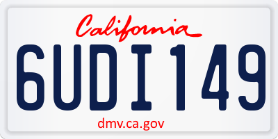 CA license plate 6UDI149