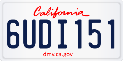 CA license plate 6UDI151