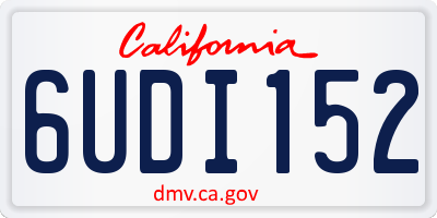 CA license plate 6UDI152