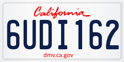 CA license plate 6UDI162