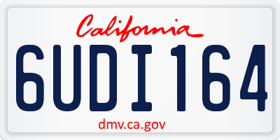 CA license plate 6UDI164