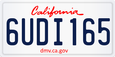 CA license plate 6UDI165