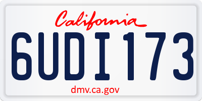 CA license plate 6UDI173