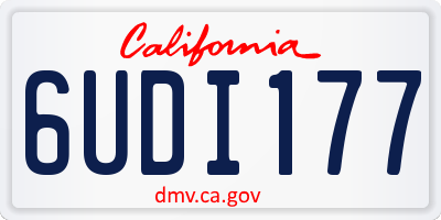 CA license plate 6UDI177