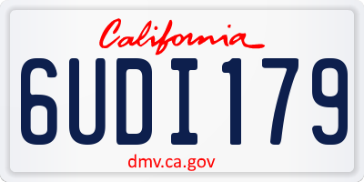 CA license plate 6UDI179