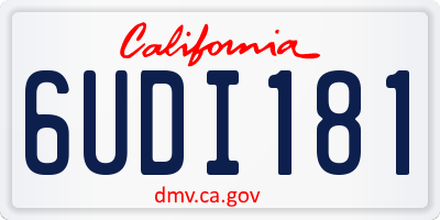 CA license plate 6UDI181