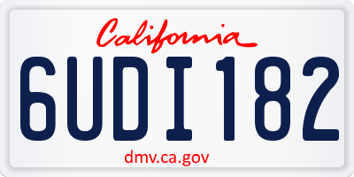 CA license plate 6UDI182