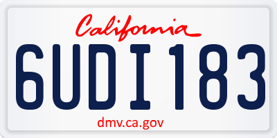 CA license plate 6UDI183