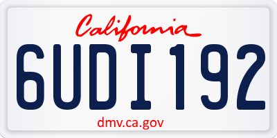 CA license plate 6UDI192