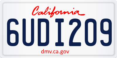 CA license plate 6UDI209