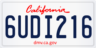 CA license plate 6UDI216