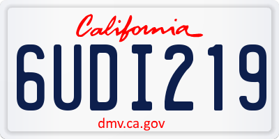 CA license plate 6UDI219
