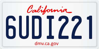 CA license plate 6UDI221