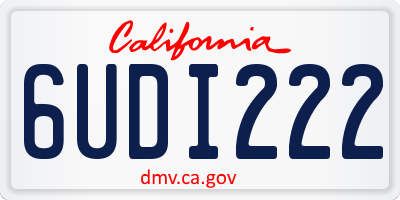 CA license plate 6UDI222