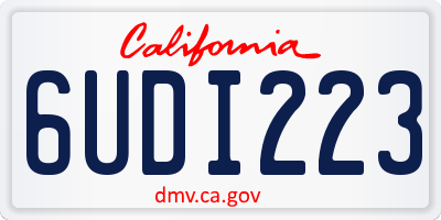 CA license plate 6UDI223