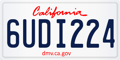 CA license plate 6UDI224