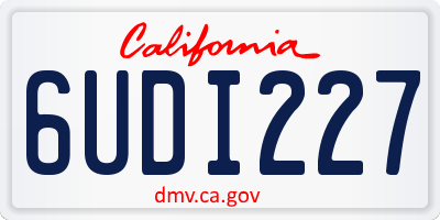 CA license plate 6UDI227